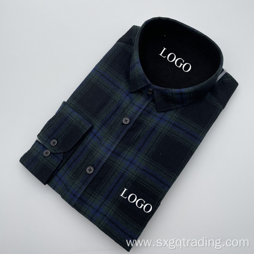 100%Cotton warm flannel shirt long sleeve